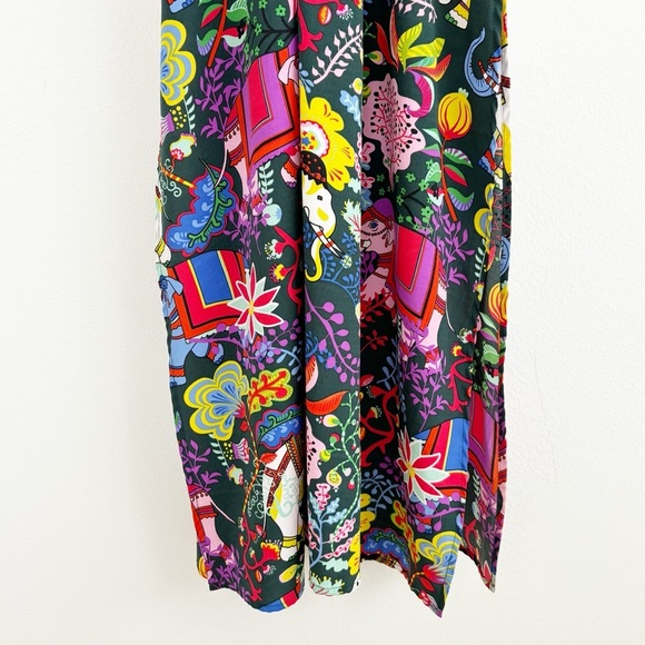 American & Beyond Boho Novelty Print Elephant Floral Coastal Maxi Dress Size M - Picture 7 of 14